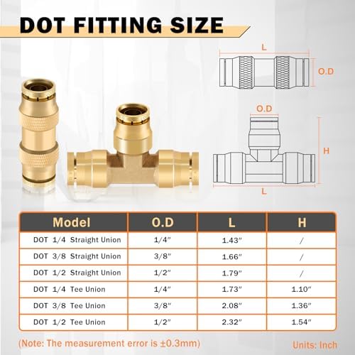 cheemuii 35pcs brass dot air line fittings kit, package contents