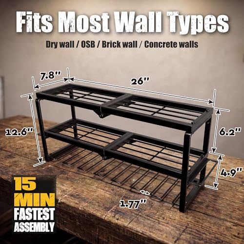 320lbs power tool organizer wall mount with charging on a desk or shelf