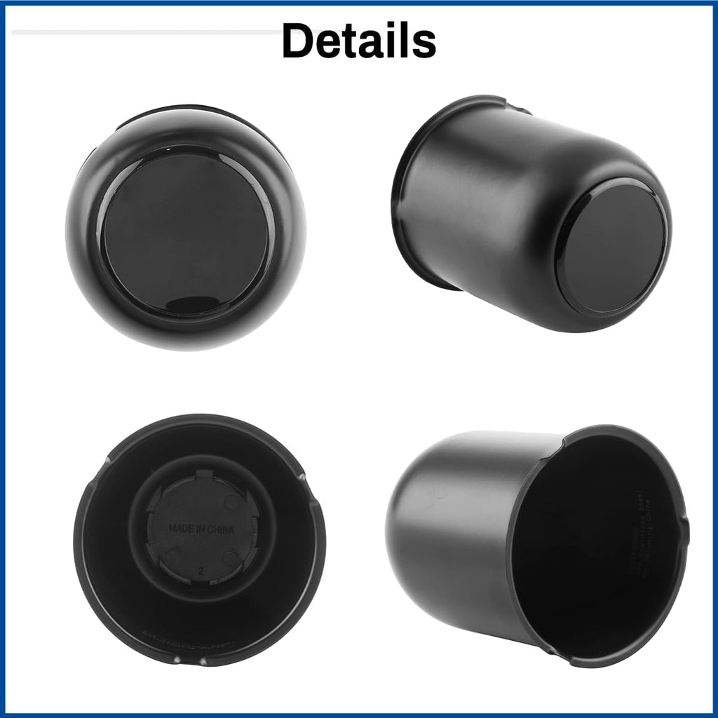 3.19 Inch Stainless Steels Trailer Wheel Center Caps Fit 3.19" Center Bore Truck Trailer RV SUV Wheels Rims, Matt Black Push Through Hub Covers, 4Pcs, Height 3.62 in