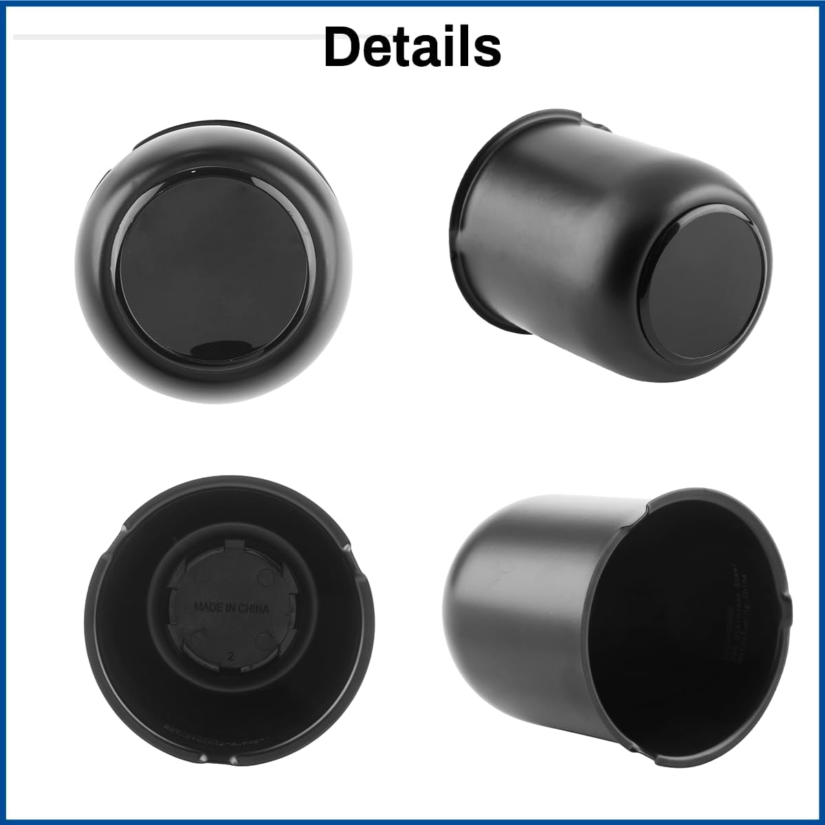 3.19 Inch Stainless Steels Trailer Wheel Center Caps Fit 3.19" Center Bore Truck Trailer RV SUV Wheels Rims, Matt Black Push Through Hub Covers, 4Pcs, Height 3.62 in
