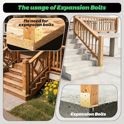 4"x4" adjustable post base, 4pcs，golden,stainless steel post anchor, side view