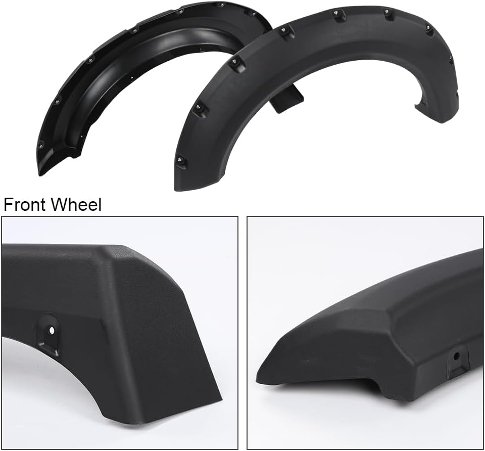 G-PLUS Fender Flares 4PCS Fit Ford F150 2009-2014(67.0"/78.8"/97.4" Bed) | NOT Fit Platinum & Raptor Models,Textured Pocket Riveted Style,Custom Fit F150 Fender Flares,Rustproof & UV Resistant