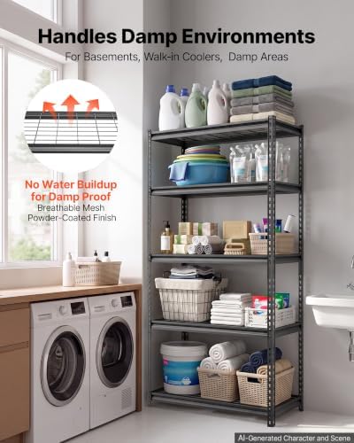 vevor storage shelves, 5-tier 2000 lbs garage shelving on a desk or shelf