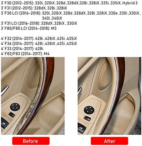 Jaronx 2PCS Door Handle Covers Compatible with BMW 3 Series 4 Series Driver Side & Passenger Side Door Pull Handle Covers (Compatible with BMW 320i,328i,330i,335i F30/F31 and 428i,435i F32/F36)(Beige)