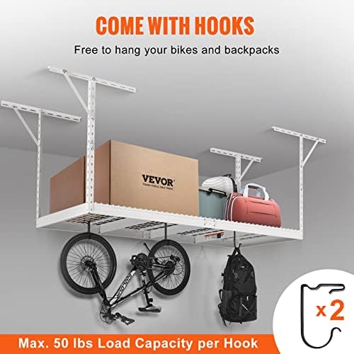 vevor overhead garage storage rack, 3x8 ceiling racks, package contents