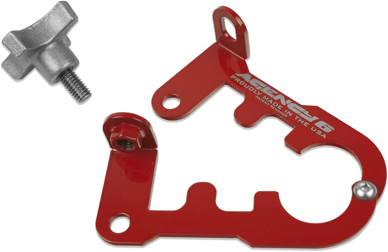 Agency 6 Jack Handle Keeper for Hi-Lift Jacks - No Splitting, Cracking, or Replacing - 304 Stainless Steel, Coated RED - Proudly Made in The USA with US Certified Materials