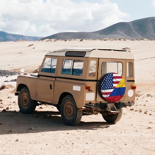 Colombia American Flag Spare Tire Cover Waterproof Sunproof Universal Fit for SUV Jeep Trailer RV Wheel Protectors Outdoor Accessories