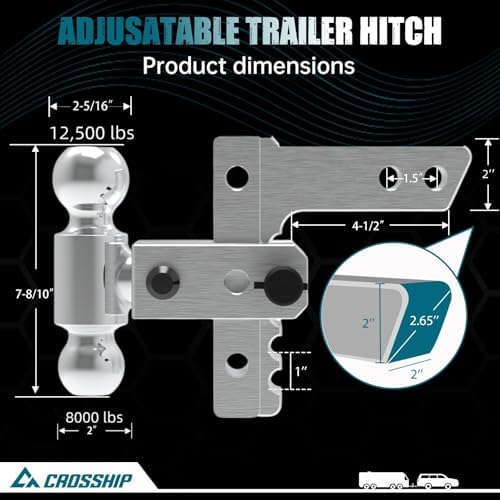 adjustable trailer hitch - heavy duty aluminum drop, package contents