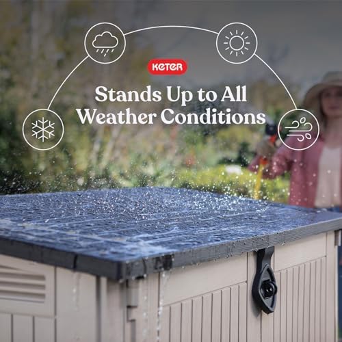 keter store-it-out midi outdoor resin storage shed –, close-up detail