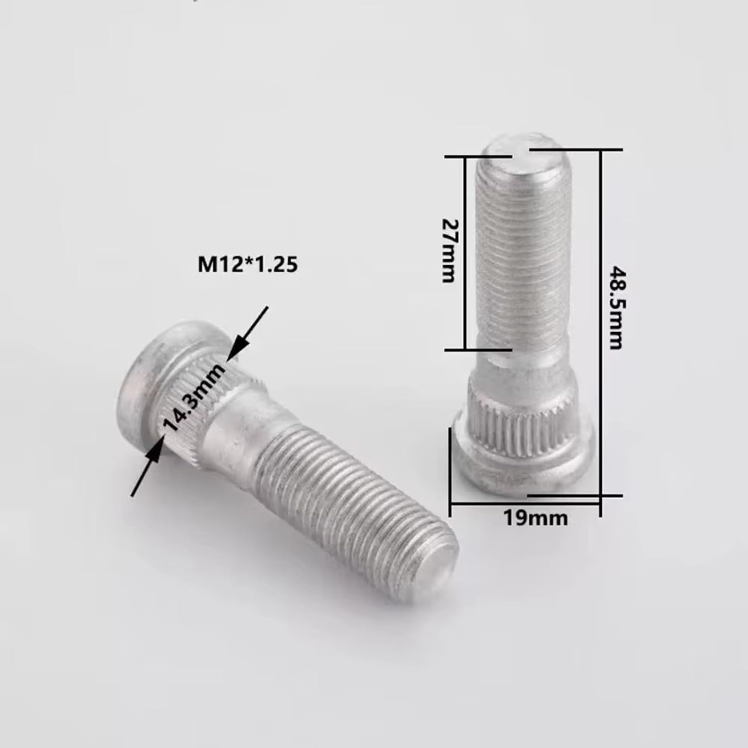 Wheel Studs Bolt Compatible With Nissan For 350Z 370Z 200SX Car Wheel Lug Studs Wheel Hub Bolts Lug Nuts 48mm M12x1.25