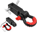 Shackle Hitch Receiver, 2 inch 42000 Lbs Maximum Break Strength, Solid with 3/4'' D Ring, Heavy Duty Towing Hitch Receivers, Never Rust, Best Towing Accessories for Vehicle Recovery Off-Road