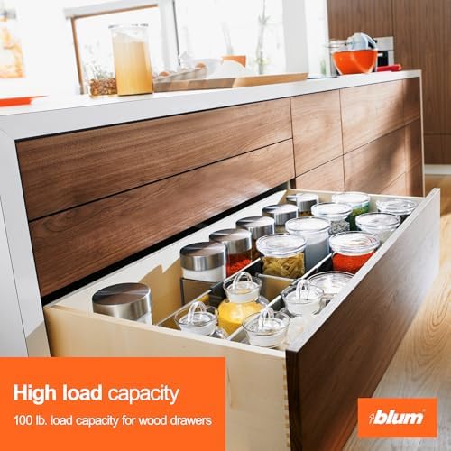 blum tandem plus blumotion soft-close undermount slides kit, close-up detail