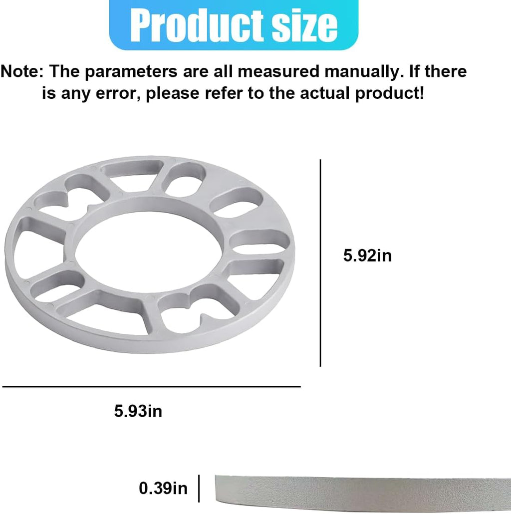 YoRise 2PCS 10 mm Car Wheel Spacers, PCD 100-120mm Aluminum Alloy Hub Centric Wheel Spacer for 4 & 5 Lug, Universal Car Tire Accessory for 4X100, 4X114.3, 5x108, 5x112, 5x120 Bolt Pattern(10MM)