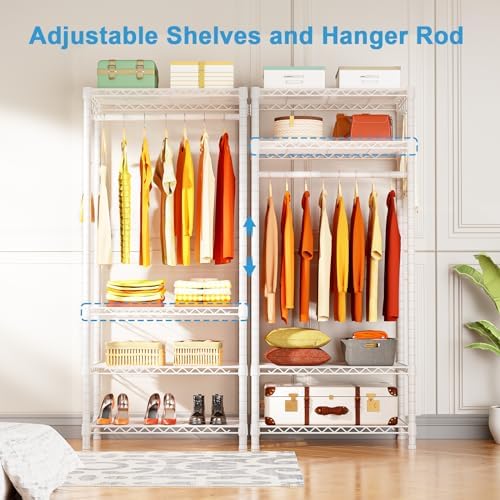 ulif h4 mini portable closet, 4 tiers freestanding, close-up detail