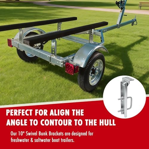 10"/12" boat trailer bunk brackets kit | swivel, package contents