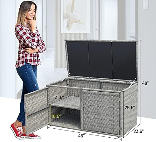 giantex rattan deck box outdoor&indoor 88 gallon wicker, package contents