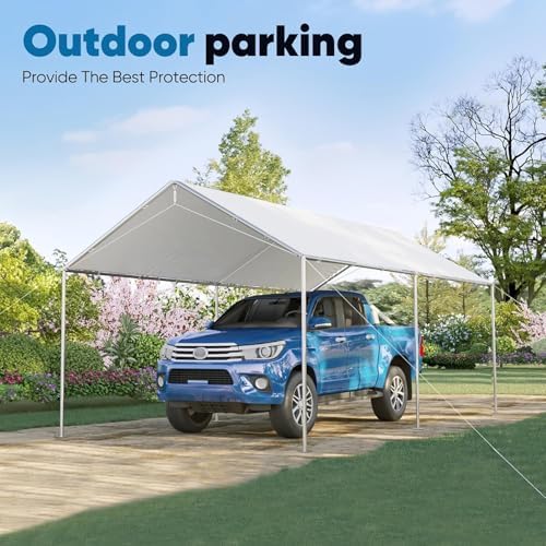 quictent 10x15 ft heavy duty car canopy galvanized on a desk or shelf