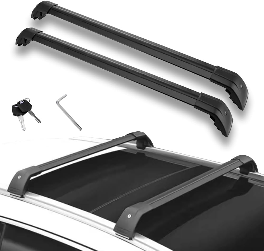 Roof Rack Cross Bars Fit for Chery JAECOO 7 J7 2024-2026, Lockable Aluminum Roof Rails Cargo Carrier, 150 LBS Per Bar Load Capacity, Anti-Corrosion No Drilling Rooftop Luggage Mount, 2 Pack Black(SYB)