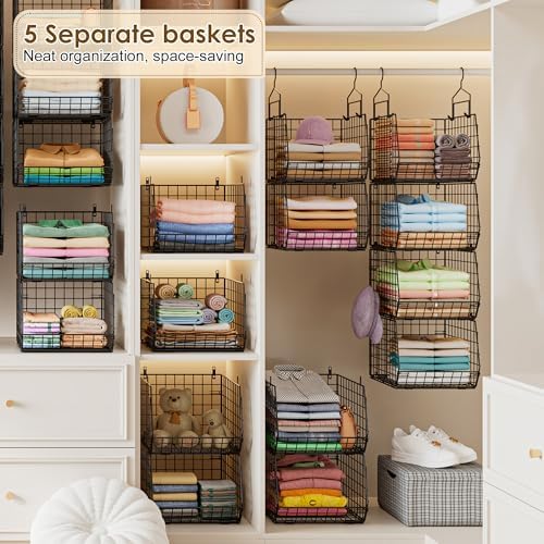 capacity upgrade edition deeper 4'' 5 tier foldable, side view