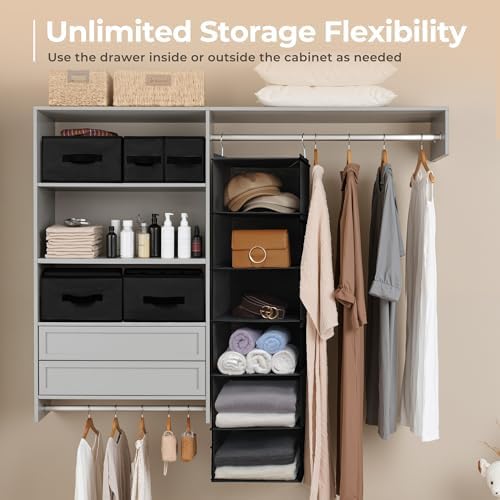 granny says hanging closet organizer, 5 drawers, 6, package contents