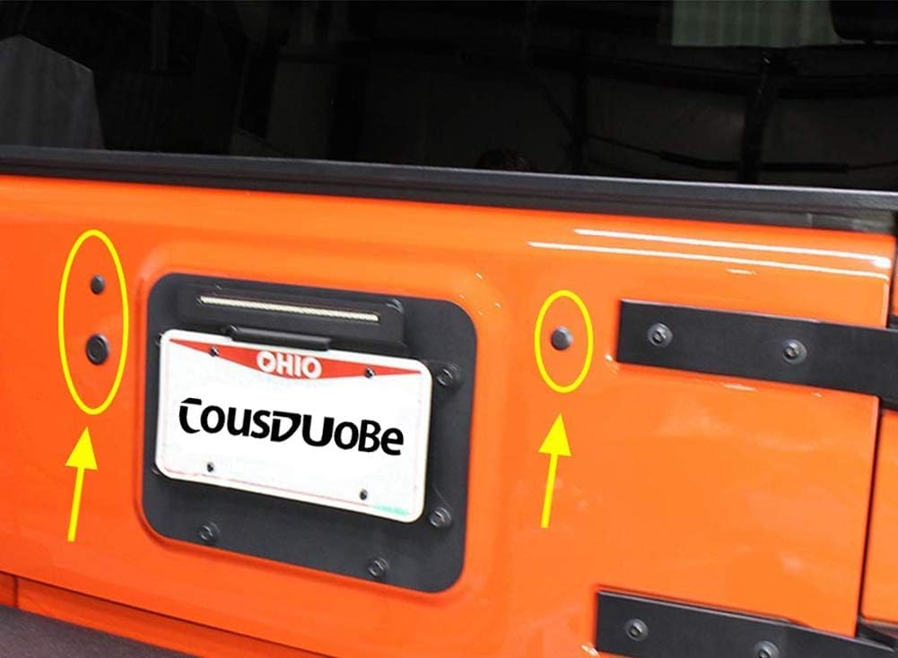 CousDUoBe Wrangler Tailgate Plugs, Rubber Plugs for Wrangler JK Models 2007 and Up (4 Pcs)
