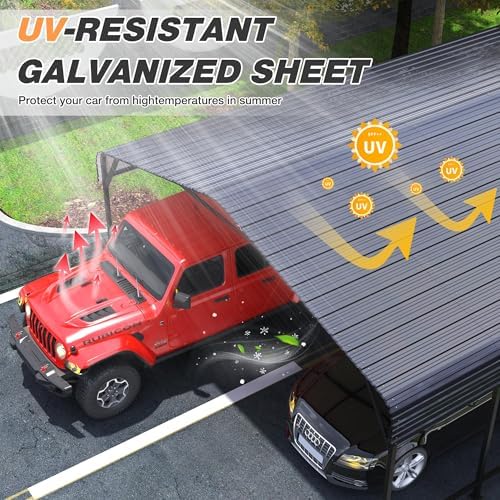 airwire 20x30 ft metal carport canopy with reinforced showing dimensions