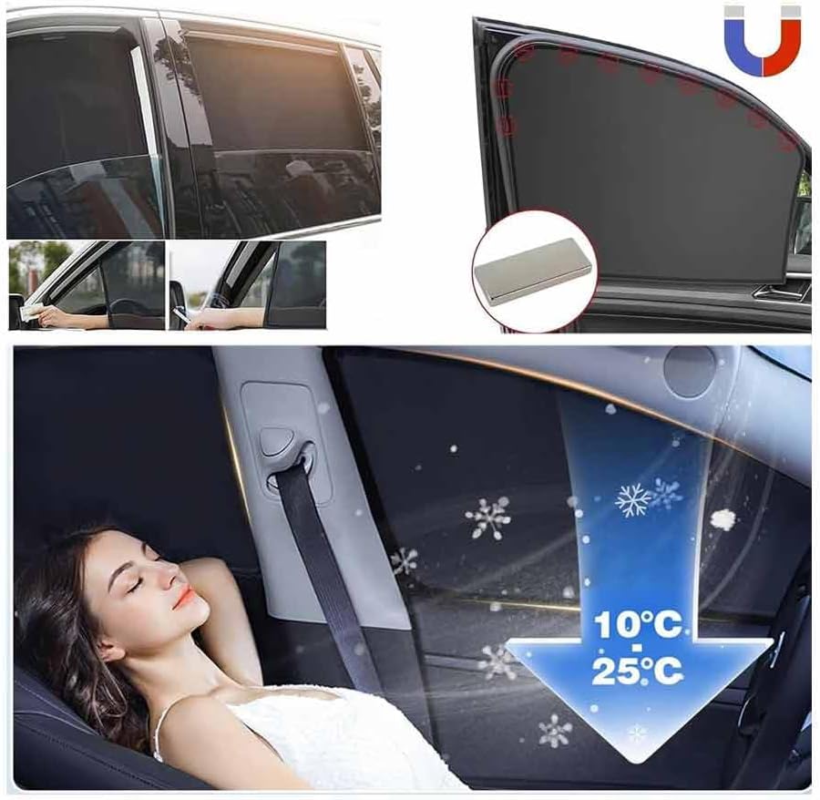 for BMW X3 G01 2017-2024 Car Side Window Sunshades, Magnetic Breathable Mesh Shades UV Protection Sun Blocker Foldable Travel Accessories,H/Rear Windshield+6 Side Windows