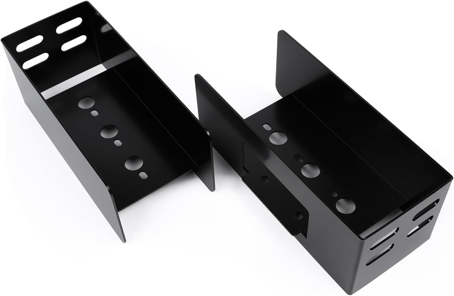 LINKITOM Rectangular Trailer Tail Light Mounting Box & License Plate Bracket, Left Right Guard Cover for Trailers Over 80" Boat Truck Marine Camper RV, Black Powder Coated Heavy Duty Steel