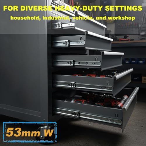 heavy duty 32" drawer slides, full extension ball, side view