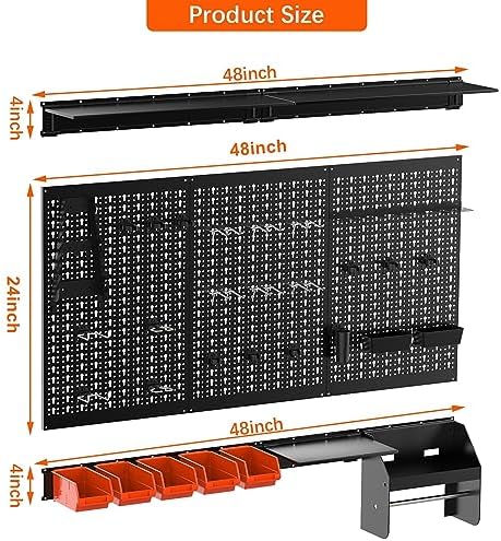 torack metal pegboard wall organizer 24x48 in, tool, close-up detail