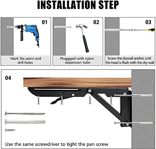 folding shelf brackets - 20 inch 4 pcs, package contents
