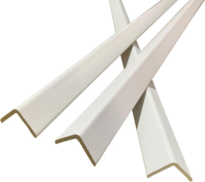 Wall Corner Protector 6PCS 45" Corner Molding Trim White Wood Grain Corner Trim