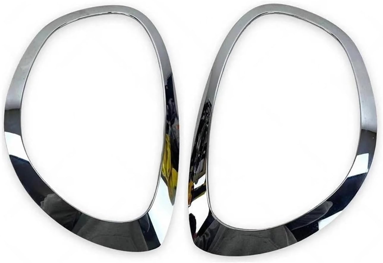 Compatible For 2017-2021 F60 BMW Mini Cooper Countryman Chrome Headlight Trims Cover Rings 51137388117 51137388118 51138739351 51138739352(Black L and R)