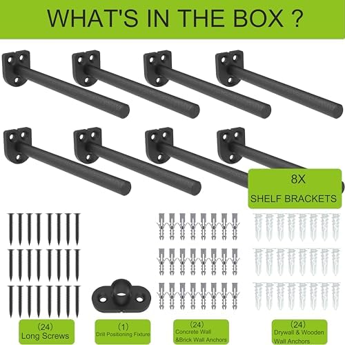 8 in hidden floating shelf brackets 8 pack, package contents