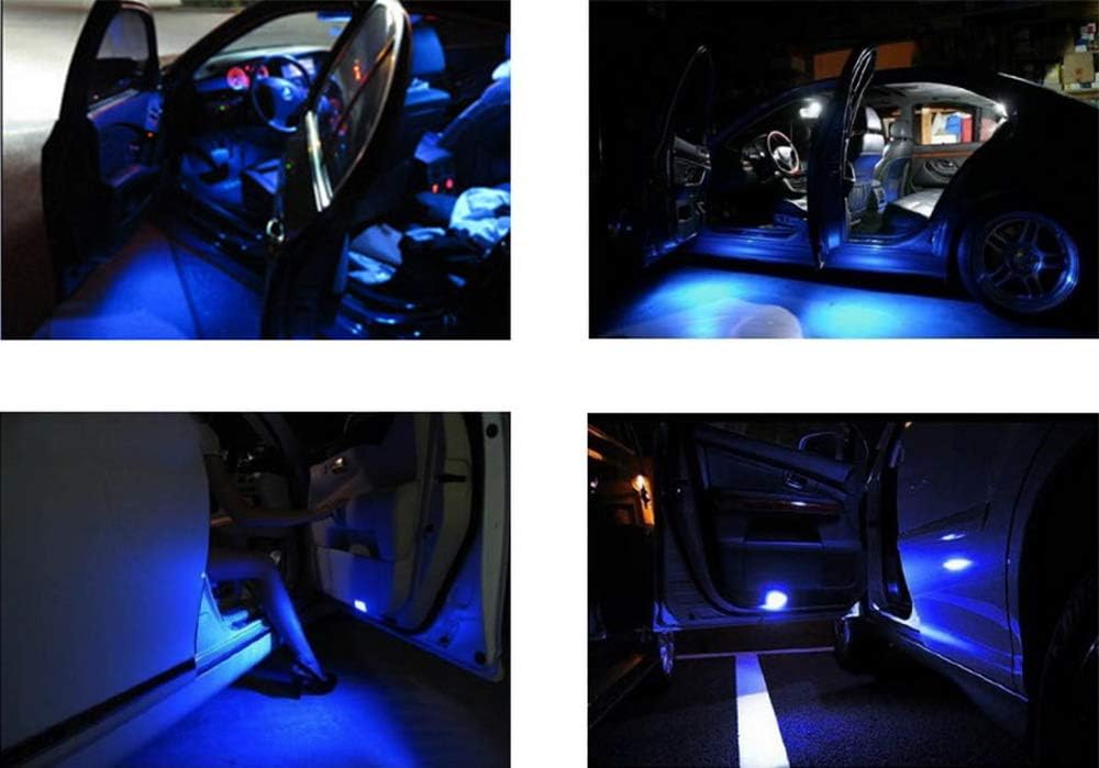 iJDMTOY 12-SMD-3528 1.72-in 43mm 211-2 212-2 214-2 561 Rigid Loop Festoon LED Bulbs for Car Side Door Courtesy Lights, Ultra Blue