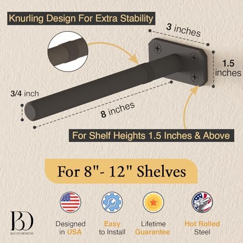 invisible floating shelf bracket 8 inch rod 3/4 shown in use