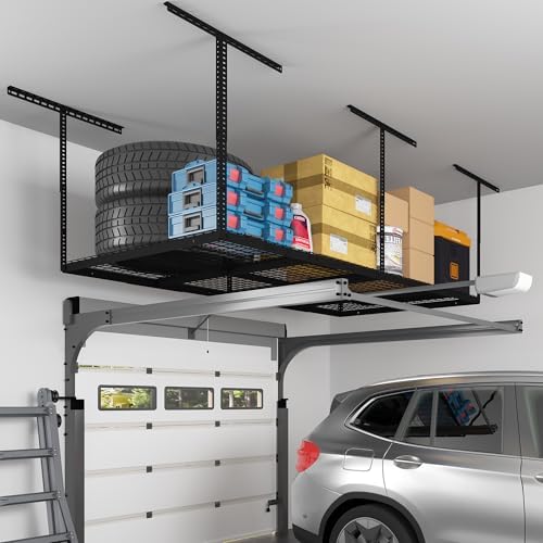 fleximounts 4x8 overhead garage ceiling storage rack organization on a desk or shelf