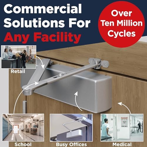 ultra heavy duty commercial door closer, automatic self, side view
