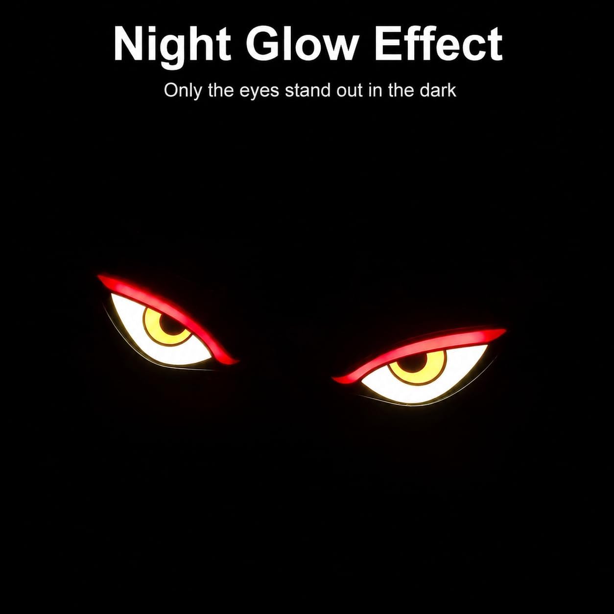 Solar Devil Eyes LED Car Window Light, Wireless No Drill Solar Powered Demon Eyes Warning Lights for Cars Windshield Rear Window, Waterproof LED Eyes Animated for Trucks/SUVs/RV/Vans, 2 Pack (T1-RYW)