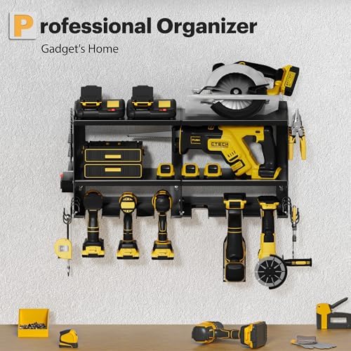 spampur power tool organizer wall mount with charging, view 9