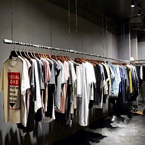 creative chain adjustable height ceiling hanging clothing racks,retail shown in use
