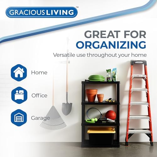 gracious living 4 shelf fixed height ventilated medium, side view