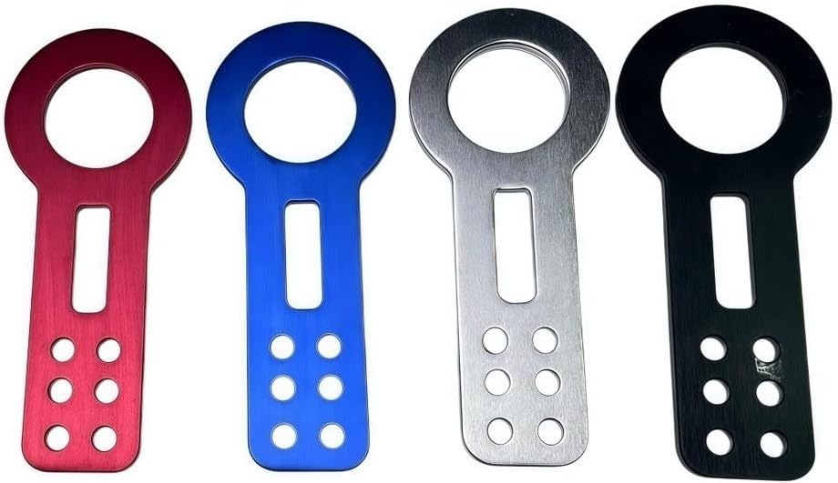 Service Tow Hook Front Bumper Tow Hitch Ring Tow Hitch for Off Road SUV Recovery Car Trailer Accessory Secure Connection Point, Red (Blue)