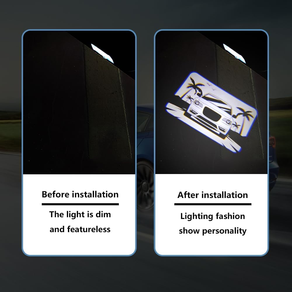uuakarin 2PCS Car Door Logo Projector Lights Compatible with 300 300C 300S 2005- Present LED Ghost Shadow Light Laser Puddle Lamp Accessories (Miami)