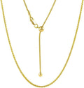 925 sterling silver necklace 1.3mm adjustable wheat chain, main product view