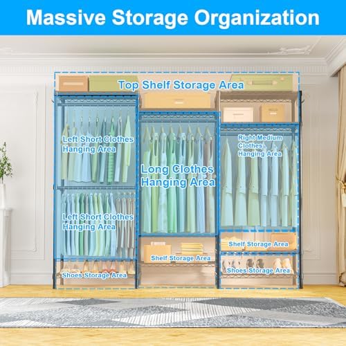 ulif e13c heavy duty closet organizer system，freestanding clothing, close-up detail