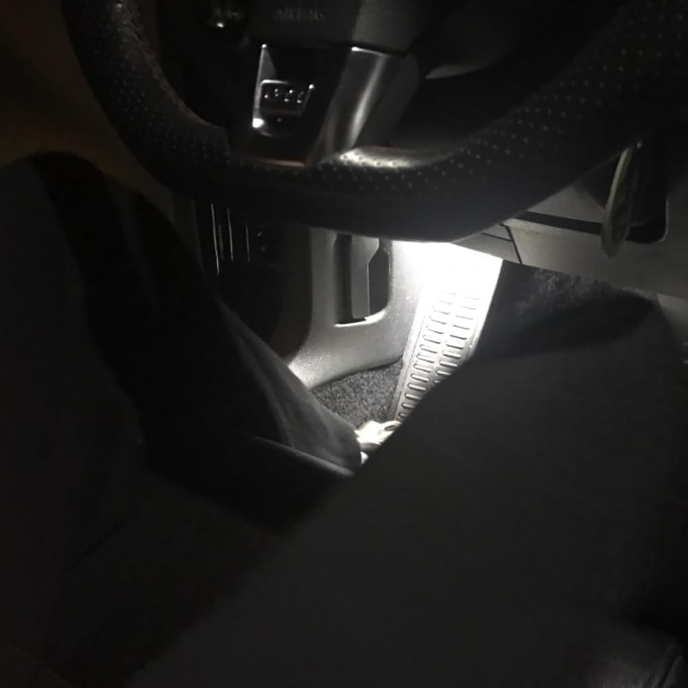 LED Footwell Under Door Glove Box Interior Trunk Lights Compatible with VW Golf MK7 GTI Jetta MK5 MK6, OEM Replacement Error Free - 2PCS (White)