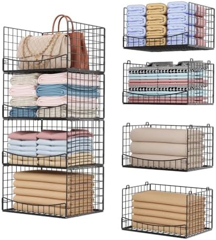 hongtamoya 4-tier closet organizers and storage basket, wider, view 9