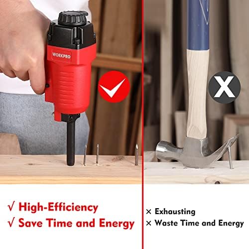 workpro pneumatic nail remover, heavy duty nail puller showing dimensions