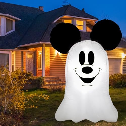 Halloween Inflatable Outdoor Decoration,Mouse Theme Cute Ghost Blow Up Outdoo...